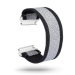 fb.ny13.136 Main Silver Sparkles Black Stripe StrapsCo Nylon Elastic Watch Band Strap for Fitbit Versa