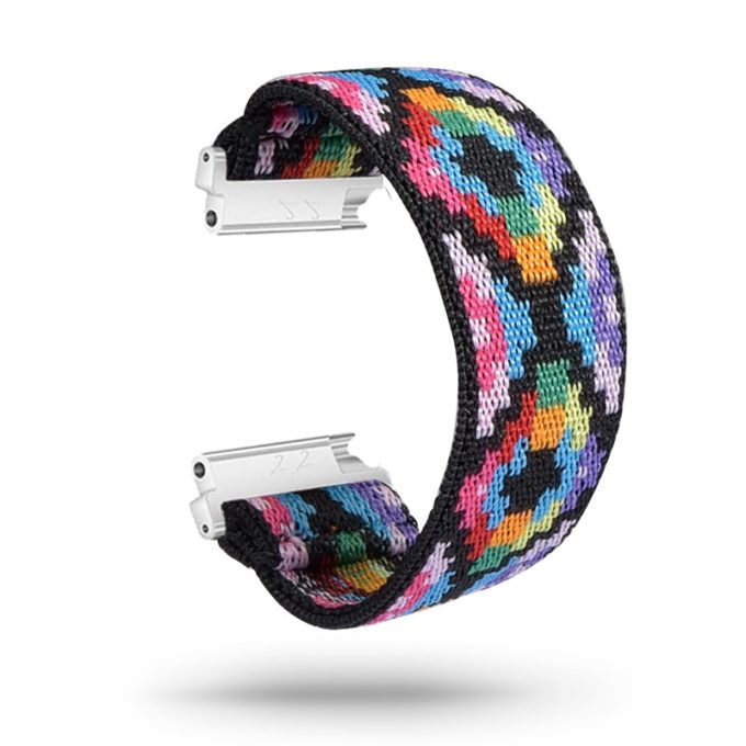 fb.ny13.138 Main Rainbow Pixels StrapsCo Nylon Elastic Watch Band Strap for Fitbit Versa