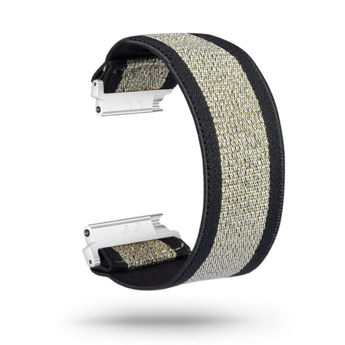 fb.ny13.145 Main Gold Sparkles Stripe StrapsCo Nylon Elastic Watch Band Strap for Fitbit Versa