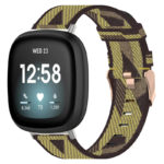 fb.ny15.10 Main Yellow StrapsCo Woven Canvas Watch Band Strap with Rose Gold Buckle for Fitbit Versa 3 Fitbit Sense