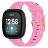 fb.ny15.13 Main Pink StrapsCo Woven Canvas Watch Band Strap with Rose Gold Buckle for Fitbit Versa 3 Fitbit Sense