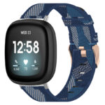 fb.ny15.5 Main Blue StrapsCo Woven Canvas Watch Band Strap with Rose Gold Buckle for Fitbit Versa 3 Fitbit Sense