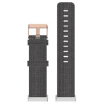 fb.ny15.7 Up Grey StrapsCo Woven Canvas Watch Band Strap with Rose Gold Buckle for Fitbit Versa 3 Fitbit Sense