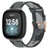 fb.ny15.7a Main Gre y Black StrapsCo Woven Canvas Watch Band Strap with Rose Gold Buckle for Fitbit Versa 3 Fitbit Sense