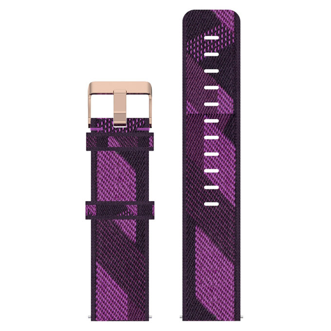 fb.ny17.18 Up Purple StrapsCo Canvas Woven Watch Band Strap with Rose Gold Buckle for Fitbit Versa Versa 2 Versa Lite
