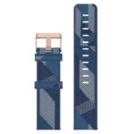 fb.ny17.5 Up Blue StrapsCo Canvas Woven Watch Band Strap with Rose Gold Buckle for Fitbit Versa Versa 2 Versa Lite