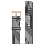 fb.ny17.7 Up Grey StrapsCo Canvas Woven Watch Band Strap with Rose Gold Buckle for Fitbit Versa Versa 2 Versa Lite