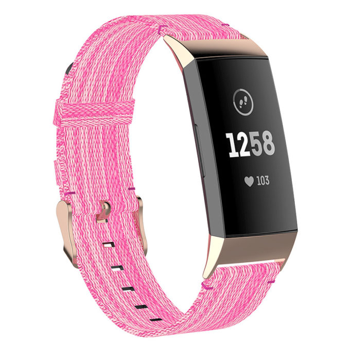 fb.ny18.13 Main Pink StrapsCo Canvas Woven Watch Band Strap for Fitbit Charge 4 Charge 3