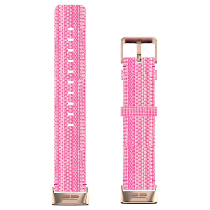 fb.ny18.13 Up Pink StrapsCo Canvas Woven Watch Band Strap for Fitbit Charge 4 Charge 3