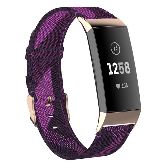 fb.ny18.18a Main Purple StrapsCo Canvas Woven Watch Band Strap for Fitbit Charge 4 Charge 3