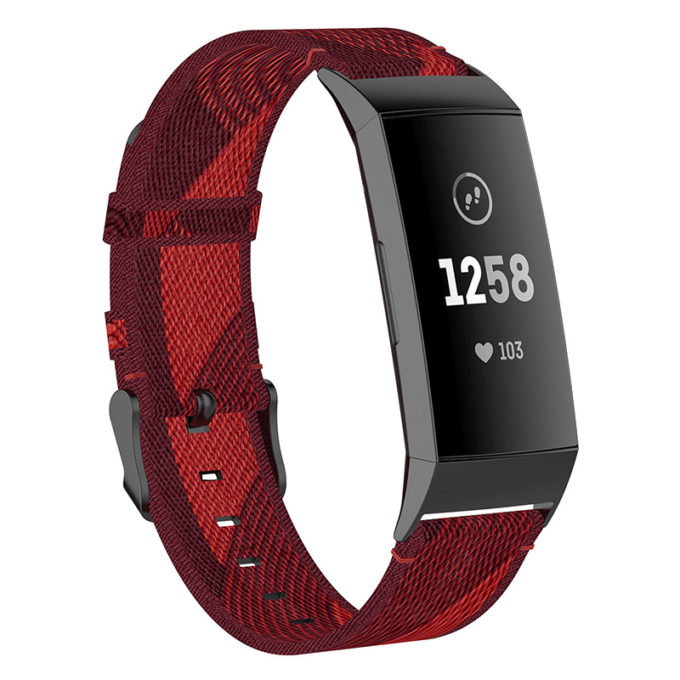 fb.ny18.6 Main Red StrapsCo Canvas Woven Watch Band Strap for Fitbit Charge 4 Charge 3