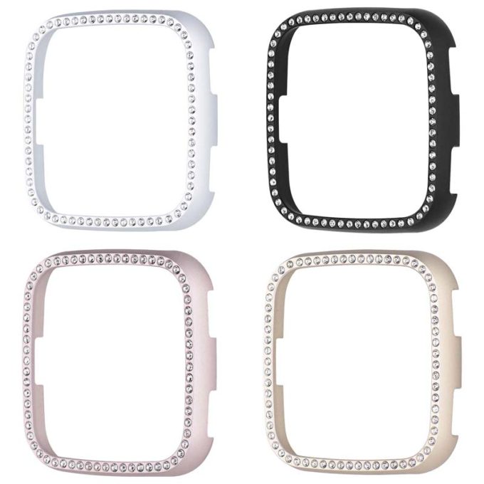 fb.pc11 All Color StrapsCo Alloy Metal Protective Case Guard w Rhinestones for Fitbit Versa