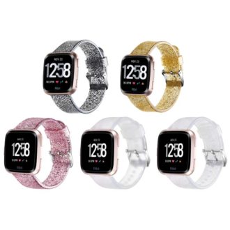 fb.r52 All Color StrapsCo Silicone Rubber Clear Glitter Watch Strap for Fitbit Versa Versa 2