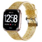 fb.r52.10 Main Gold StrapsCo Silicone Rubber Clear Glitter Watch Strap for Fitbit Versa Versa 2