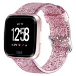fb.r52.13 Main Pink StrapsCo Silicone Rubber Clear Glitter Watch Strap for Fitbit Versa Versa 2
