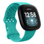 fb.r53.11 Main Teal StrapsCo Perforated Silicone Rubber Infinity Watch Band Strap for Fitbit Versa 3 Fitbit Sense