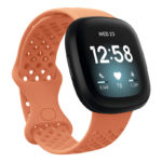 fb.r53.13a Main Coral StrapsCo Perforated Silicone Rubber Infinity Watch Band Strap for Fitbit Versa 3 Fitbit Sense