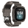 fb.r54.1 Main Black StrapsCo Silicone Rubber Watch Band Strap with Protective Case for Fitbit Versa 3 Fitbit Sense