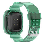 fb.r54.11 Back Green StrapsCo Silicone Rubber Watch Band Strap with Protective Case for Fitbit Versa 3 Fitbit Sense