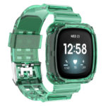 fb.r54.11 Main Green StrapsCo Silicone Rubber Watch Band Strap with Protective Case for Fitbit Versa 3 Fitbit Sense