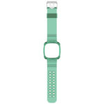 fb.r54.11 Up Green StrapsCo Silicone Rubber Watch Band Strap with Protective Case for Fitbit Versa 3 Fitbit Sense