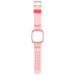 fb.r54.13 Up Pink StrapsCo Silicone Rubber Watch Band Strap with Protective Case for Fitbit Versa 3 & Fitbit Sense