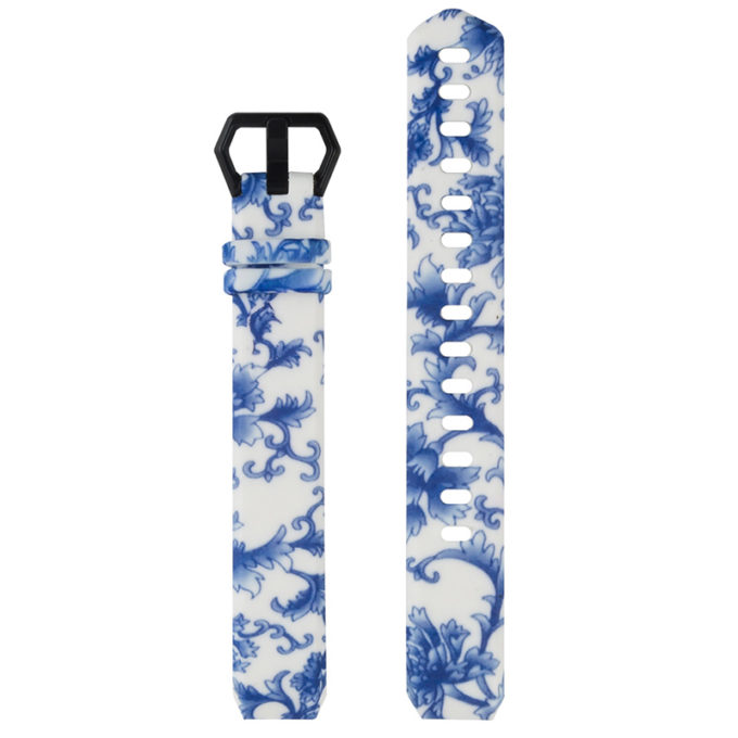 fb.r55.f Up Blue Vines StrapsCo Patterned Silicone Rubber Watch Band Strap for Fitbit Alta Alta HR