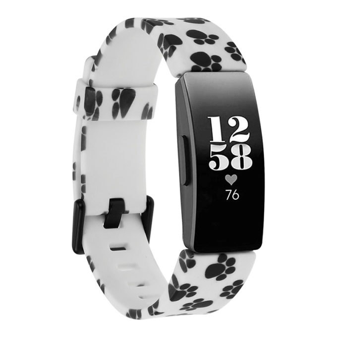fb.r56.g Main Paw Print StrapsCo Patterned Silicone Rubber Watch Band Strap for Fitbit Inspire Insipre HR