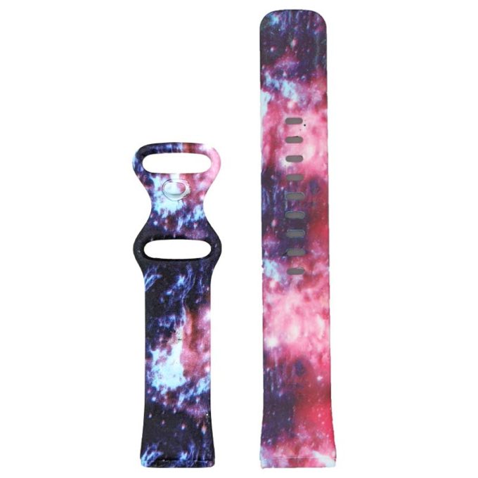 Fb.r58.a Main Nebula StrapsCo Pattern Print Silicone Rubber Watch Band Strap For Fitbit Versa 3 & Fitbit Sense