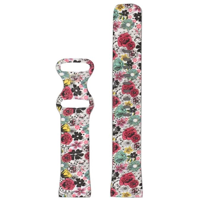 fb.r58.j Main Shaded Flowers StrapsCo Pattern Print Silicone Rubber Watch Band Strap for Fitbit Versa 3 Fitbit Sense