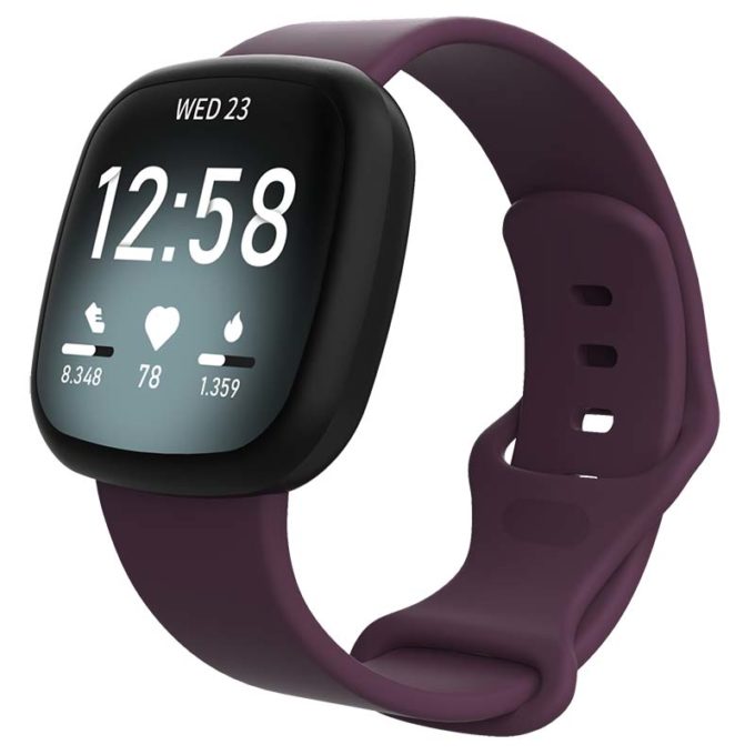 fb.r59.18a Main Dark Purple StrapsCo Silicone Rubber Infinity Watch Band Strap for Fitbit Versa 3 Fitbit Sense