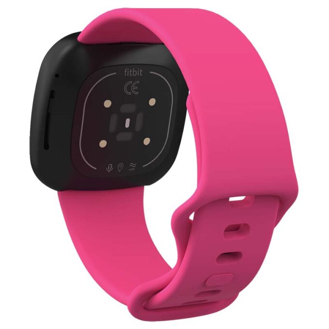 Fb.r59.6a Back Rose StrapsCo Silicone Rubber Infinity Watch Band Strap For Fitbit Versa 3 & Fitbit Sense