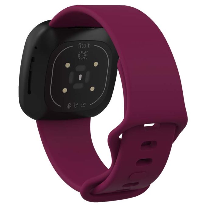 fb.r59.6b Back Dark Red StrapsCo Silicone Rubber Infinity Watch Band Strap for Fitbit Versa 3 Fitbit Sense