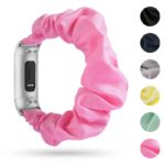 fb.w1.13 Gallery Pink StrapsCo Elastic Scrunchie Watch Band Strap for Fitbit Charge 4 Charge 3