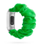 fb.w2.11 Main Green StrapsCo Fuzzy Elastic Scrunchie Watch Band Strap for Fitbit Charge 4 Charge 3