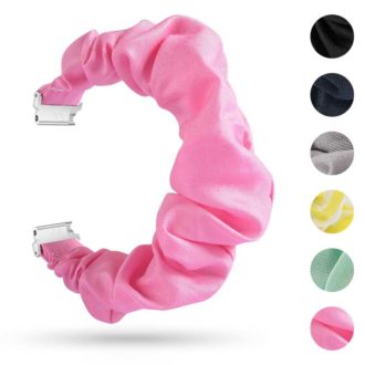 fb.w4.13 Gallery Pink StrapsCo Nylon Elastic Scrunchie Watch Band Strap for Fitbit Versa 2 Fitbit Versa