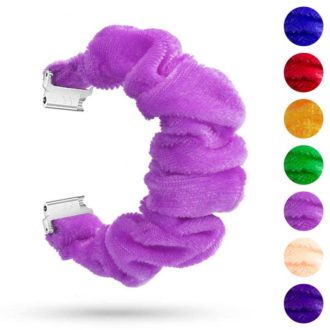 fb.w5.18a Gallery Light Purple StrapsCo Fuzzy Nylon Elastic Scrunchie Watch Strap for Fitbit Versa 3 Versa 2