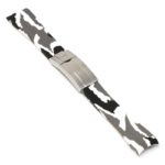 R.rx7.22.bs Angle White Camo (Brushed Silver Clasp) StrapsCo Fitted Camo Rubber Watch Band Strap