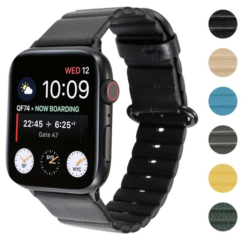 apple watch strap midnight leather link