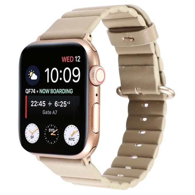 a.l13.3 Main Tan StrapsCo Genuine Leather Link Band Strap for Apple Watch 38mm 40mm 42mm 44mm