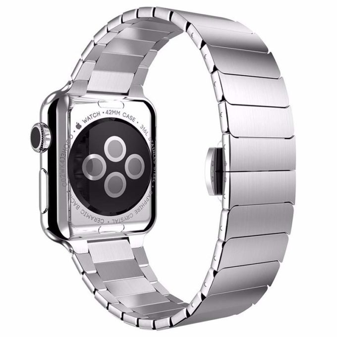 a.m20.ss Back Silver StrapsCo Stainless Steel Metal Link Bracelet Band Strap for Apple Watch 38mm 40mm 42mm 44mm