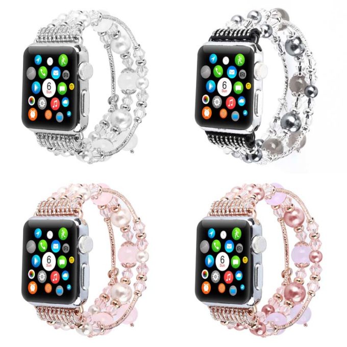 a.m41 All Color StrapsCo Crystal Bead Bracelet Band Strap w Rhinestones for Apple Watch 38mm 40mm