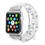 a.m41.ss .22 Main Silver White StrapsCo Crystal Bead Bracelet Band Strap w Rhinestones for Apple Watch 38mm 40mm