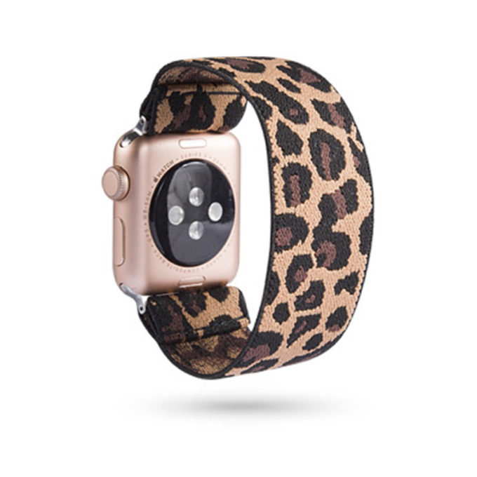 A.ny5.101 Main Leopard StrapsCo Nylon Elastic Band Strap For Apple Watch 38mm 40mm 42mm 44mm