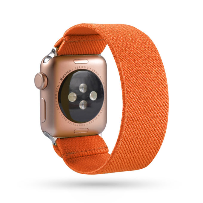 A.ny5.107 Main Orange StrapsCo Nylon Elastic Band Strap For Apple Watch 38mm 40mm 42mm 44mm