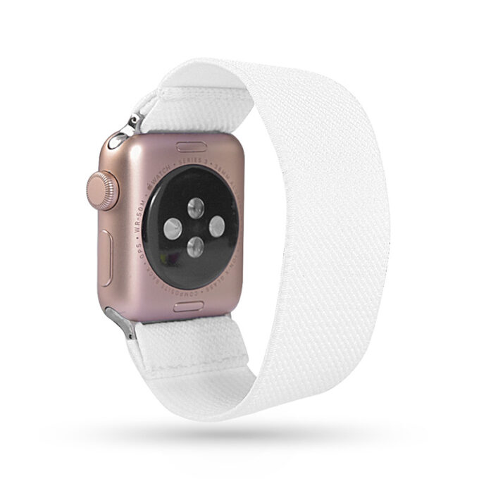 a.ny5 .116 Main White StrapsCo Nylon Elastic Band Strap for Apple Watch 38mm 40mm 42mm 44mm