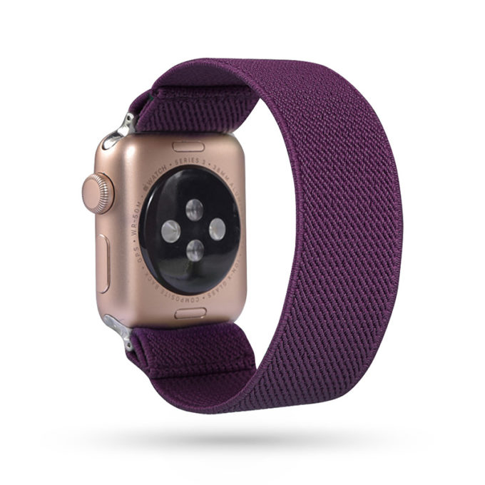 A.ny5.118 Main Dark Purple StrapsCo Nylon Elastic Band Strap For Apple Watch 38mm 40mm 42mm 44mm