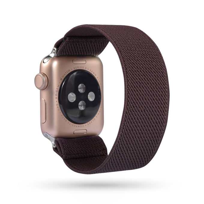 A.ny5.119 Main Dark Brown StrapsCo Nylon Elastic Band Strap For Apple Watch 38mm 40mm 42mm 44mm