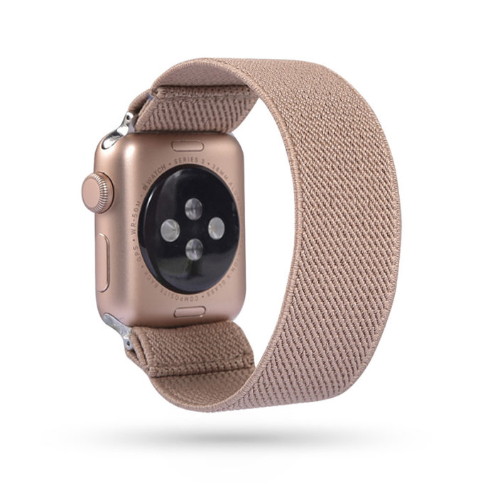 a.ny5 .121 Main Tan StrapsCo Nylon Elastic Band Strap for Apple Watch 38mm 40mm 42mm 44mm