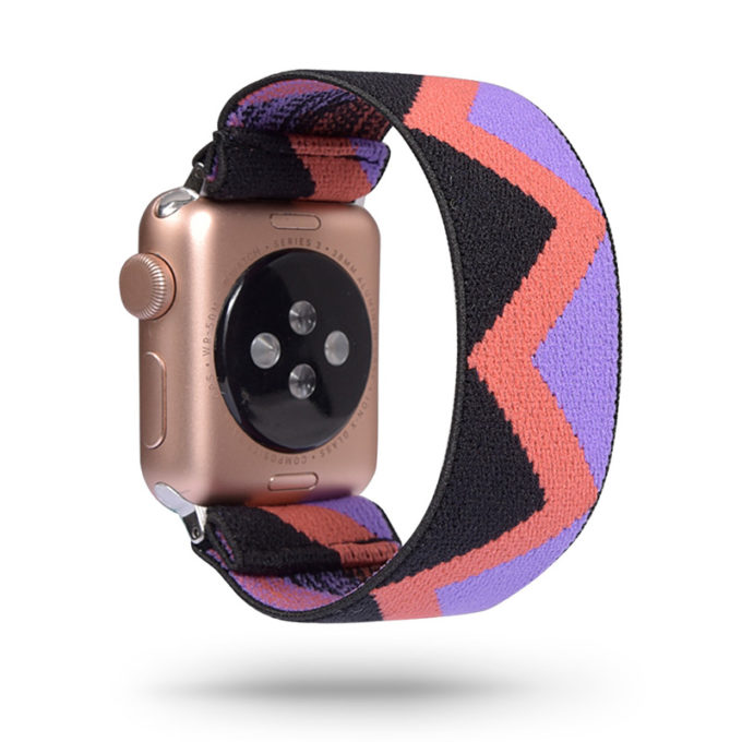 A.ny5.126 Main Orange Zigzag StrapsCo Nylon Elastic Band Strap For Apple Watch 38mm 40mm 42mm 44mm